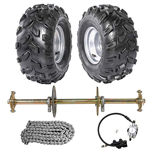 WPHMOTO 1" Steel Live Axle with 18x9.58 Tubeless Wheels Tires Rim and