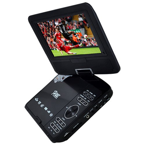 Buyee Rotating Swivel Screen Handheld Portable DVD Player LCD Screen with Function of VCD CD SD TV MP3 MP4 USB Games Car Charge (7.5 inch)