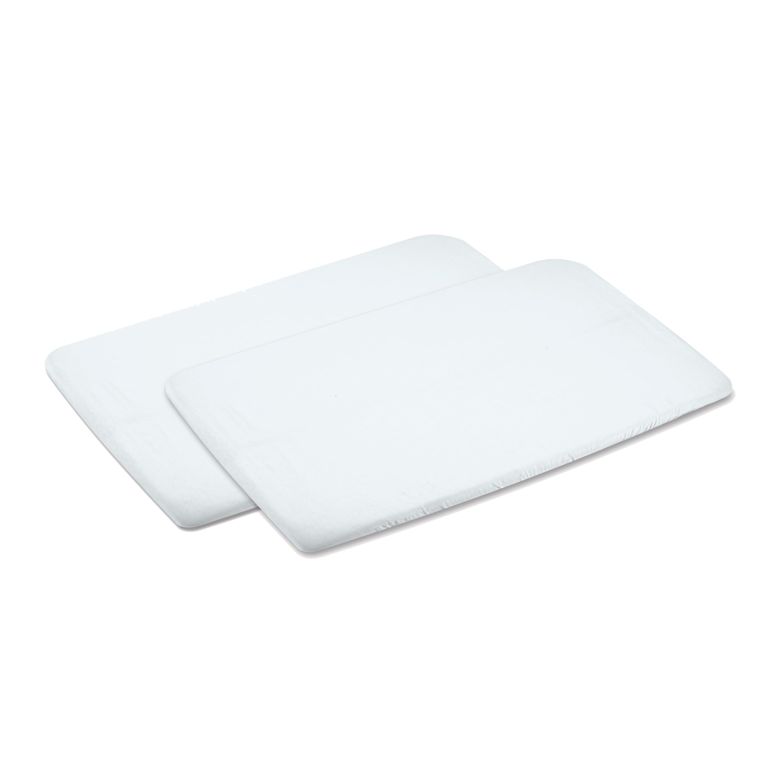 Maxi-Cosi Swift Baby Bed Sheets, Travel Cot Sheets for the Newborn Mattress of Maxi-Cosi Swift, Set of 2 Travel Cot Bed Sheets, White (2x)