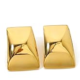 Niaspi Square Stud Earrings for Women Stainless Steel 18K Gold Plated Geometric Rectangle Studs Earrings Minimalist Ear Jewelry