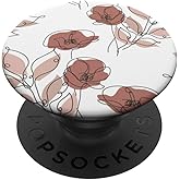 Minimal Poppy Flower Boho Floral Cute Aesthetic PopSockets Adhesive PopGrip