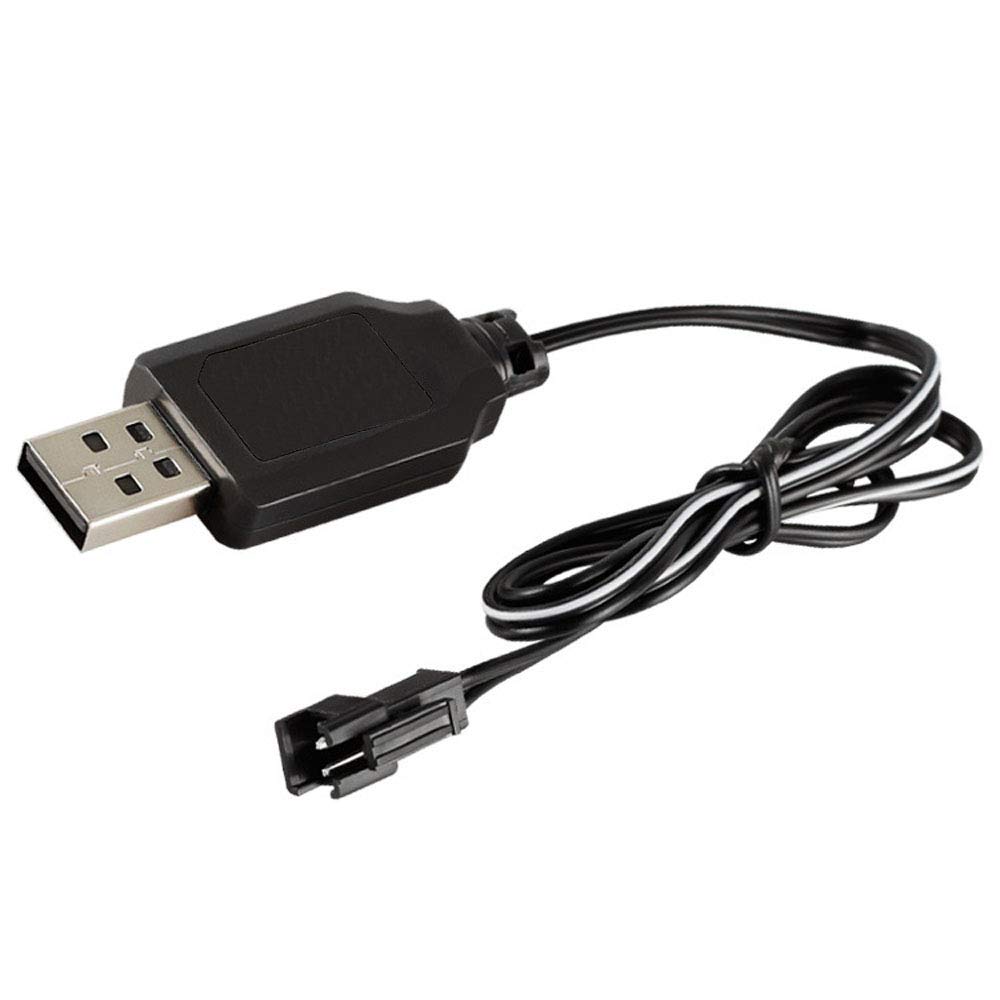 USB Charging Cable Battery Charger Cable for Ni-Cd Ni-MH Rechargeable Batteries Pack SM-2 Pin Plug Adapter 4.8V Output Used on RC Toys Car TANK Trucks Trains Boat