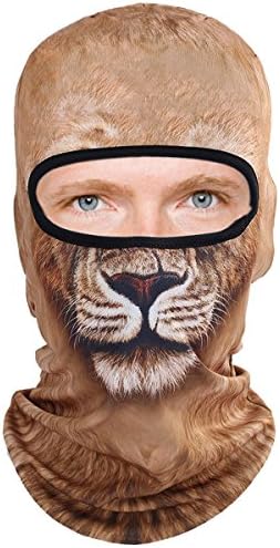 3D Cute Animal Face Mask Windproof Breathable Balaclava for Skiing Cycling Motorcycle Snowboard Skateboard Hiking Fishing hunting Halloween Lions