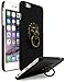 iPhone 6 Plus Case, Bastex Ultra Slim Fit Protective Vintage Rock Lion Head Door Knocker, with Black Gator Skin textured PU Leather Fashion Hard Back Cover for Apple iPhone 6s Plus