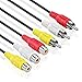 TNP 3 RCA Extender Extension Cable (15 Feet) - 3RCA Male to Female Red White Yellow Cable - Audio Video Composite Cable Adapter Cord Wire Coupler Jack Plug for DVD, CD, AV TV, Stereo, Amplifier