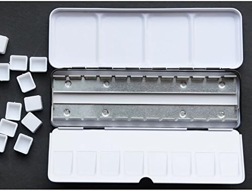 GDpowerseller Windsor Solid Artist Empty PALM TIN BOX with Empty 12pcs Half Pans Watercolor Paints HOT