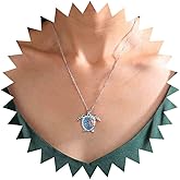 Iaceble Boho Turtle Pendant Necklace Enamel Turtle Necklace Silver Gold Turtle Choker Necklace Beach Turtle Chain Necklace Jewelry for Women