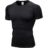 LWISMIL Short Sleeve Compression Shirt Men Athletic Gym Cool Dry Base Layer Workout Tops Slim Fit Undershirts T-Shirt
