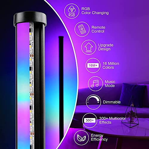 GOADROM Corner Floor Lamp, RGBIC Floor Lamp with Smart APP & Remote Control, Dimmable LED Modern