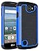Case for LG Optimus Zone 3, Drop Protection Hybrid Dual Layer Armor Case Deep Blue