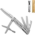 Maerd P3 9in1 Hard Stainless Steel Multitool, Foldable Self-Locking Multi-tool Pocket Knife with Belt clip, First Aid Scissors, Saw, Escape Hammer, Bottle Opener, Sickle, EDC Multitool Emergency