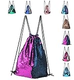Sequin Drawstring Backpack,Drawstring Backpack Sequins Mermaid Magical Color Changing Gym Sport Bag