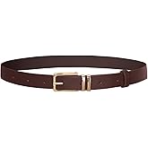 GRACE KARIN Women Leather Belt for Dresses Jeans Pants Waist Belt with Gold Buckle Medium PU Leather Belt