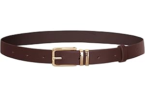 GRACE KARIN Women Leather Belt for Dresses Jeans Pants Waist Belt with Gold Buckle Medium PU Leather Belt