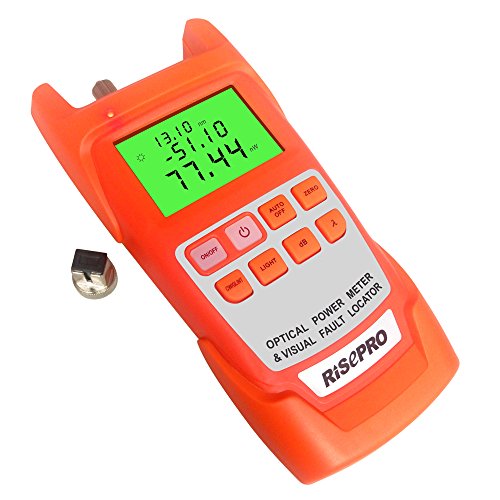 Fiber Optical Power Meter, RISEPRO -70~+10dBm 30mw Portable Optic Fiber Power Tester with Sc and Fc Connector (AUA12-O2)