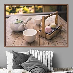 signwin Framed Canvas Wall Art Tea Servings Dark...