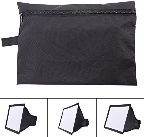 (3 PACK)LITFAD Universal Foldable Flash Diffuser Light Softbox Kit with Rubber ANTI-SLIP Grip and Waterproof Storage Bag for Canon, Yongnuo, Nikon, Sony and DSLR Camera Speedlight