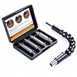 Damaged Screw Extractor Set of 4 – EASY BROKEN NUT Remover, Speed Out Stripped Phillips, Slotted Long-Small Bolts From Wood, Guitar,Titanium,Plastic – Best Tools for Craftsman, Handyman, Electrician