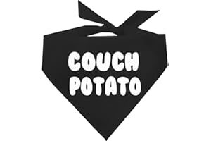 TEES & TAILS Couch Potato Dog Bandana (24 Black, One Size)