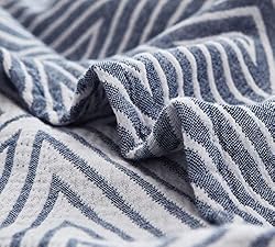 MEJU Blue Checks Stripes Triange Muslin Reversible