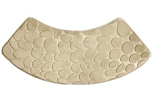 Curved Corner Shower Mat Non Slip Bath Rug For Tub Washable Polyester Bathroom Mat Absorbent Quick Dry Floor Mat Anti Slip Sa