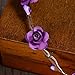 FRCOLOR Flower Headdress for Women,10pcs Purple Rose Flower Wreath Headband with LED Light Crown for Festival Wedding Party