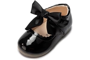 Fromosa Toddler Girls Mary Jane Dress Shoes Ballet Flats Little Girls Soft Slip-On Bowknot Princess Shoes Wedding Party Casual Walking School Uniform Moccasins Baptism Shoes