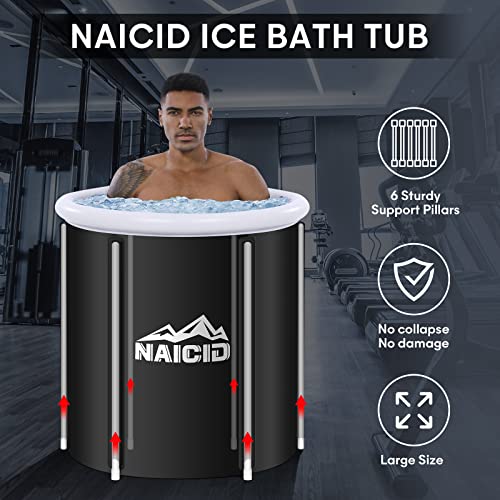 NAICID Polypropylene Ice Bath Tub for Athletes, Freestanding Cold
