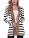 Myobe Women's Shawl Collar Thick Striped Open Front Cardigan Sweaters Coat Outwear