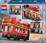 LEGO City Red Double-Decker Sightseeing Bus Toy 60407 with 5 Minifigures view 14