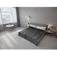 SOLARON Queen Size 78" x 94" Solid Korean Mink Blanket Grey