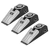 TOWODE Upgraded Wedge Door Stop Alarm With 120 dB - Great Gift for Traveling DIY Home Apartment Security Door Stopper Doorstop Safety Tools (Pack of 3)