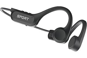 Yorlu Bone Conduction Headphones, Bluetooth 5.3 Open Ear Headphones, 8H Playtimes Wireless Headphones with Mic, Sport Earphones, IP56 Sweatproof Headset for Workout, Hiking, Black
