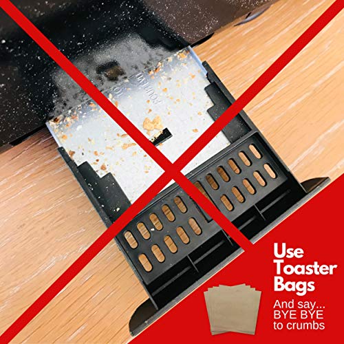 Premium Non Stick Toaster Bag (4pk) - Grilled Cheese Toaster Bags Heat Resistant, Reusable & Easy to Clean - Ultimate NO MESS Sandwich Toaster - Ideal for Gluten Free Celiac Travel Dorm Office