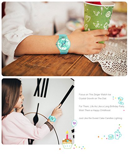 Zeiger Kids Watch Teen Girls Student Children Young Girls Ages 11-15 7-10 Watch with Silicon Soft Band (Turquoise)