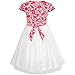 Sunny Fashion Girls Dress Vintage Color Block Cap Sleeve Birthday Party