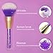 Becoyou Professional Makeup Brush Set, 5 Pieces Cosmetic Brushes Kit with Rhinestone Acrylic Smooth Handle for Blending Power Foundation Eyebrow Blush Concealer, Purple