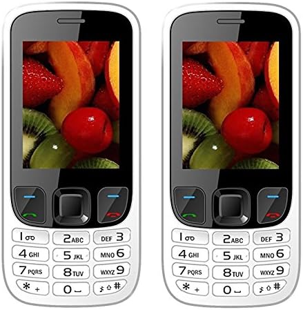 IKALL Dual SIM Feature Phone with Battery Combo (White, 1800 mAh) - Set of 2