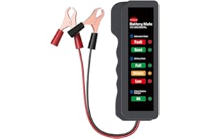 KINGBOLEN 12V car Battery Tester, Alternator Tester Automotive,Battery Checker, Analyzer to Check alternator & Battery Charging System,LED Indication
