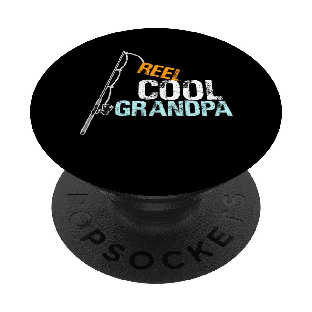 Grandpa Gift from Granddaughter Grandson Reel Cool Grandpa PopSockets PopGrip: Swappable Grip for Phones & Tablets