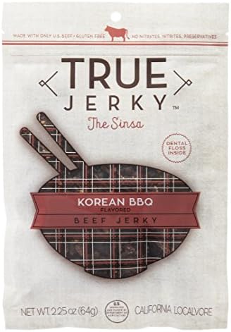 True Jerky, The Sinsa - Korean Flavored Barbecue Beef Jerky (Spicy), 2.25 Ounce