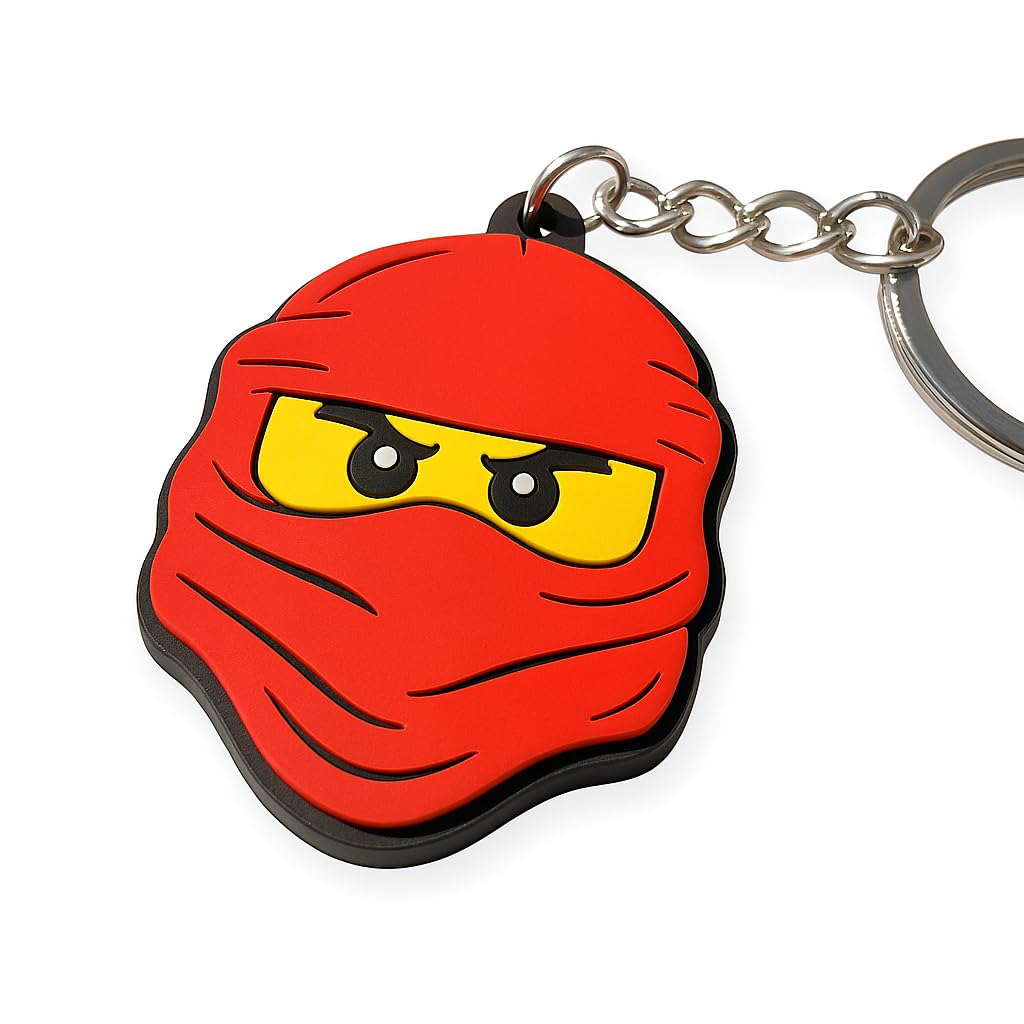 PIXEL Products Ninja‑Themed Soft PVC Keyrings – 12 Pack | 40 × 34 mm | Kids Party Bag Fillers, Birthday Favours & Loot Bag Supplies