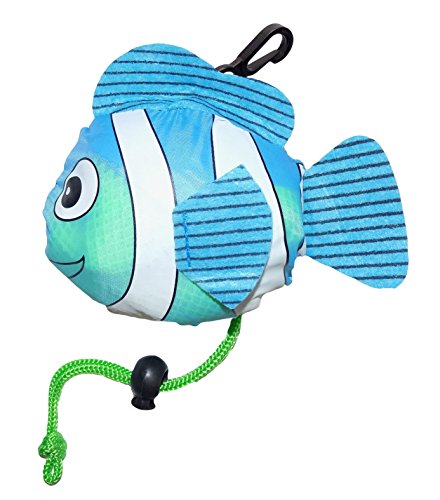 Fun Fish Expandable Mesh Beach Tote | Sand Dipper Brand | Convenient Beach Water Park Summer Bag | Blue Fish (Blue)