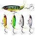 MINGZE 5-Pack Whopper Plopper Bass Lure 0.46oz/3.94 inch Artificial Hard Bait Topwater Floating Fishing Lures