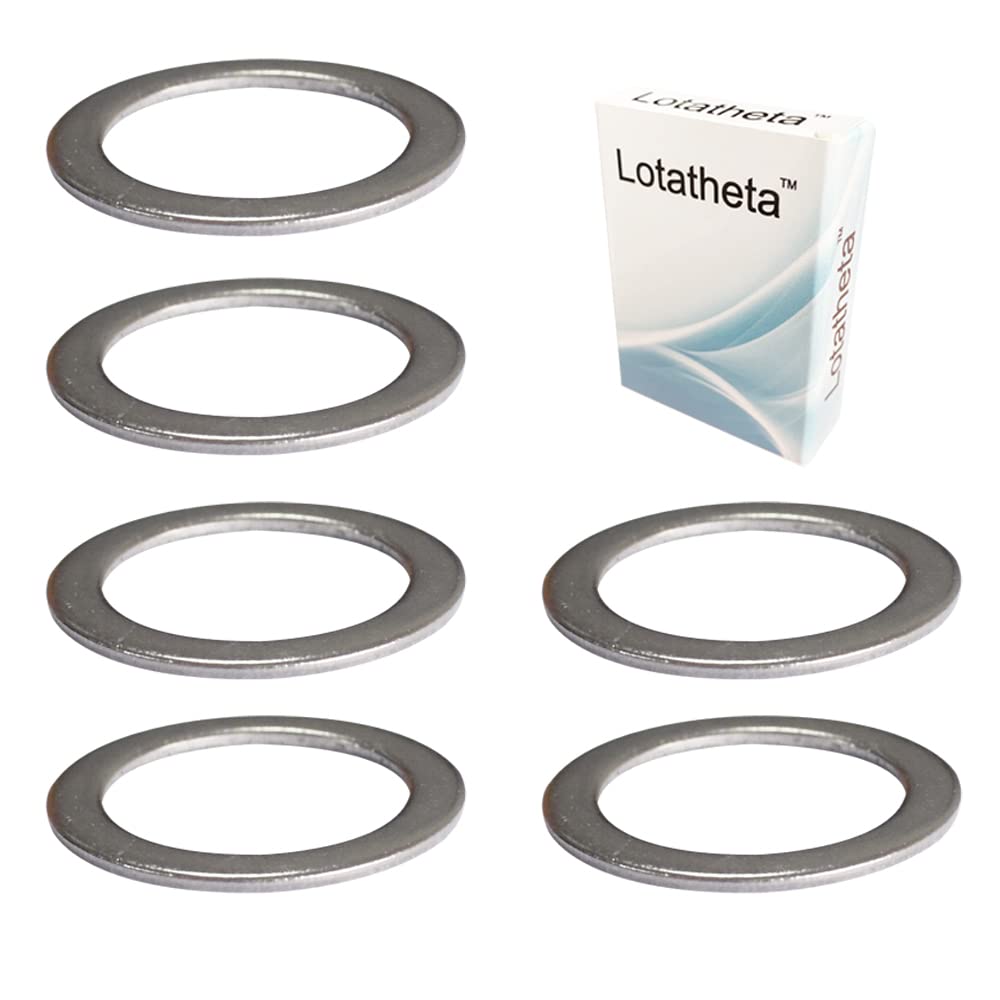 Lotatheta 6 x Pedal Washers 20mm x 15mm w/ 1mm Thickness Stainless Steel Replacement Silver for Moutain Bike Road Bike