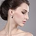 Sterling Silver Genuine Black Onyx Cabochon Women's Earrings with CZ Accents