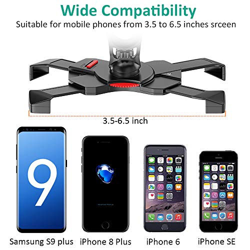 Bovon Bike Phone Mount, Universal Adjustable Bicycle Motorcycle Phone Holder Cradle Clamp for iPhone X/XR/XS MAX/8/7/6 Plus, Samsung Galaxy S10/S10e/S9/S8 Plus and Most 3.5"-6.5" Smart Phones