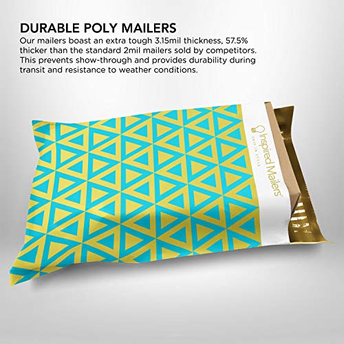 Inspired Mailers - Poly Mailers 10x13 - Damask Pattern (Black) - 100 Pack - 3.15mil Unpadded Shipping Bags