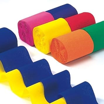 Papstar 10x6 Rollen Krepp-Bänder 10 m x 5 cm farbig sortiert