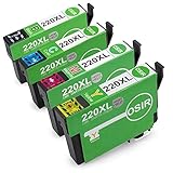 OSIR 4 Packs Replacement Epson 220XL Ink Cartridges High Yield Compatible with Epson Workforce WF-2650 WF-2630 WF-2660 WF-2750 WF-2760 Expression XP-320 XP-420 XP-424